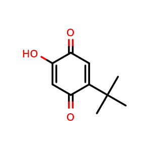 Chemical structure of 2-(tert-Butyl)-5-hydroxycyclohexa-2,5-diene-1,4-dione , CAS 4857-70-9, AChemBlock X205227
