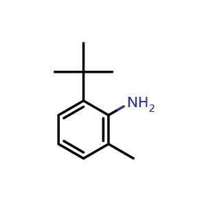 Chemical structure of 2-(tert-Butyl)-6-methylaniline , CAS 13117-94-7, AChemBlock X205228