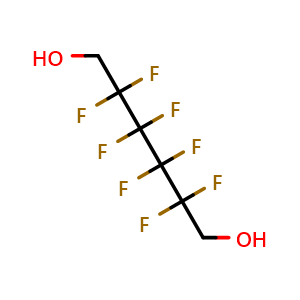 Chemical structure of 2,2,3,3,4,4,5,5-Octafluorohexane-1,6-diol , CAS 355-74-8, AChemBlock X205246