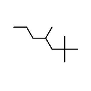 Chemical structure of 2,2,4-trimethylheptane , CAS 14720-74-2, AChemBlock X205249
