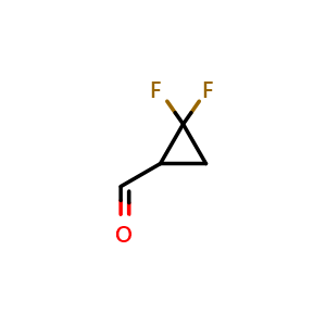 Chemical structure of 2,2-difluorocyclopropane-1-carbaldehyde , CAS 1192109-69-5, AChemBlock X205259