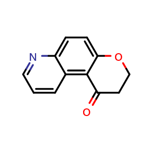 Chemical structure of 2,3-dihydro-1H-pyrano[3,2-f]quinolin-1-one , CAS 5252-47-1, AChemBlock X205303