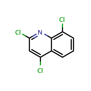Chemical structure of 2,4,8-trichloroquinoline , CAS 1695-58-5, AChemBlock X205321