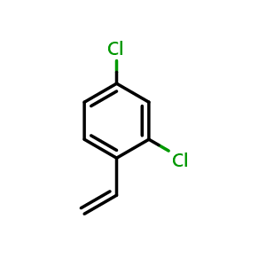 Chemical structure of 2,4-dichlorostyrene , CAS 2123-27-5, AChemBlock X205335