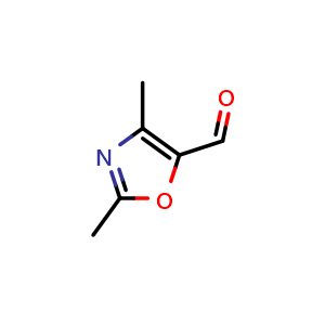 Chemical structure of 2,4-dimethyl-5-Oxazolecarboxaldehyde , CAS 69062-86-8, AChemBlock X205347