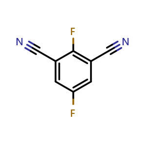Chemical structure of 2,5-difluoroisophthalonitrile , CAS 122546-74-1, AChemBlock X205368