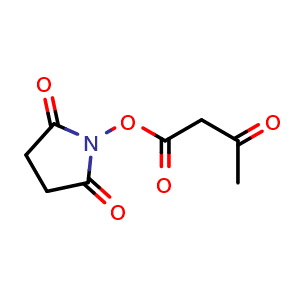 Chemical structure of 2,5-dioxopyrrolidin-1-yl 3-oxobutanoate , CAS 139549-71-6, AChemBlock X205377
