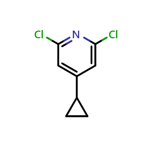 Chemical structure of 2,6-dichloro-4-cyclopropylpyridine , CAS 1374143-99-3, AChemBlock X205388