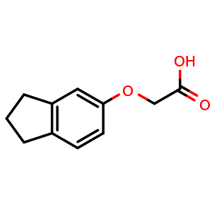 Chemical structure of 2-[(5-Indanyl)oxy]acetic acid , CAS 1878-58-6, AChemBlock X205428