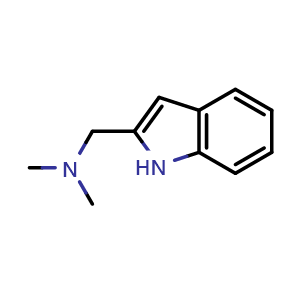 Chemical structure of 2-[(Dimethylamino)methyl]indole , CAS 3978-16-3, AChemBlock X205431