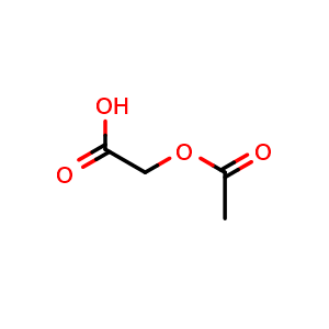 Chemical structure of 2-acetoxyacetic acid , CAS 13831-30-6, AChemBlock X205457