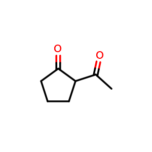Chemical structure of 2-Acetylcyclopentanone , CAS 1670-46-8, AChemBlock X205458