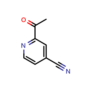 Chemical structure of 2-acetylpyridine-4-carbonitrile , CAS 37398-49-5, AChemBlock X205459