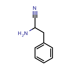 Chemical structure of 2-amino-3-phenylpropanenitrile , CAS 55379-75-4, AChemBlock X205475