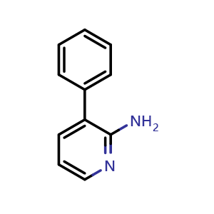 Chemical structure of 2-Amino-3-phenylpyridine , CAS 87109-10-2, AChemBlock X205476