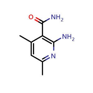 Chemical structure of 2-Amino-4,6-dimethylnicotinamide , CAS 7144-20-9, AChemBlock X205484