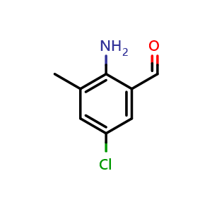 Chemical structure of 2-amino-5-chloro-3-methylbenzaldehyde , CAS 151446-29-6, AChemBlock X205502
