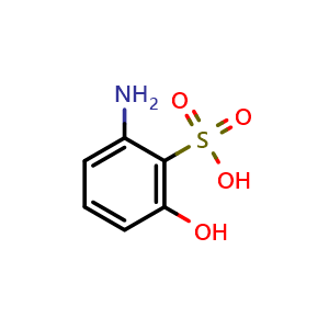Chemical structure of 2-Amino-6-hydroxybenzenesulfonic acid , CAS 66621-35-0, AChemBlock X205514