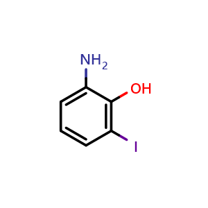 Chemical structure of 2-amino-6-iodophenol , CAS 99968-81-7, AChemBlock X205515