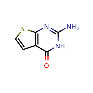 Chemical structure of 2-Aminothieno[2,3-d]pyrimidin-4(3H)-one , CAS 1010068-13-9, AChemBlock X205532