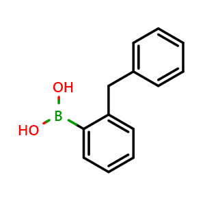 Chemical structure of 2-Benzylphenylboronic acid , CAS 40276-63-9, AChemBlock X205544