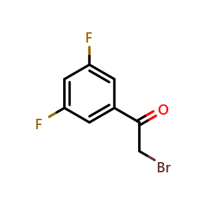 Chemical structure of 2-bromo-1-(3,5-difluorophenyl)-1-ethanone , CAS 220607-75-0, AChemBlock X205549