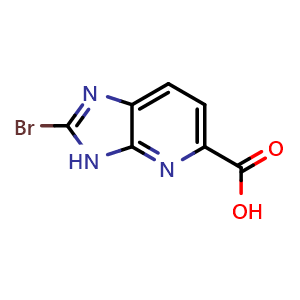 Chemical structure of 2-bromo-3H-imidazo[4,5-b]pyridine-5-carboxylic acid , CAS 1352883-44-3, AChemBlock X205558