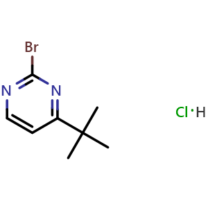 Chemical structure of 2-Bromo-4-(tert-butyl)pyrimidine hydrochloride , CAS 2137600-48-5, AChemBlock X205560