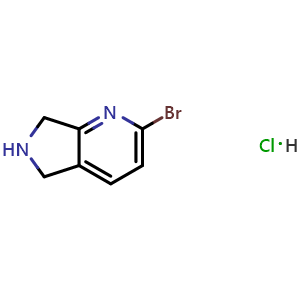 Chemical structure of 2-bromo-6,7-dihydro-5H-pyrrolo[3,4-b]pyridine hydrochloride , CAS 2940962-36-5, AChemBlock X205586