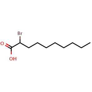 Chemical structure of 2-bromodecanoic acid , CAS 2623-95-2, AChemBlock X205592