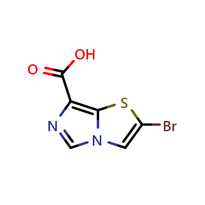 Chemical structure of 2-bromoimidazo[5,1-b]thiazole-7-carboxylic acid , CAS 901122-45-0, AChemBlock X205595