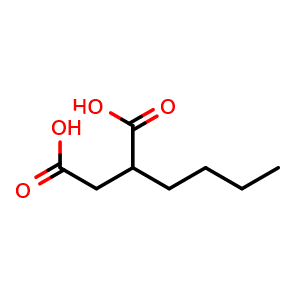 Chemical structure of 2-butylsuccinic acid , CAS 1457-39-2, AChemBlock X205602