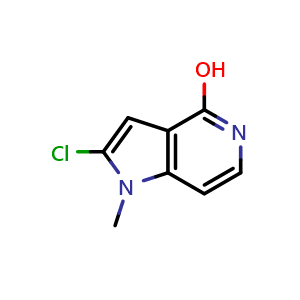Chemical structure of 2-chloro-1-methyl-pyrrolo[3,2-c]pyridin-4-ol , CAS 2940961-34-0, AChemBlock X205612