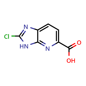 Chemical structure of 2-chloro-3H-imidazo[4,5-b]pyridine-5-carboxylic acid , CAS 1782195-21-4, AChemBlock X205623