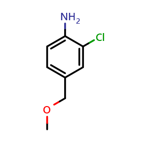 Chemical structure of 2-chloro-4-(methoxymethyl)aniline , CAS 1700345-09-0, AChemBlock X205629
