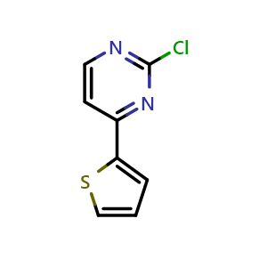 Chemical structure of 2-Chloro-4-(thiophen-2-yl)pyrimidine , CAS 83726-75-4, AChemBlock X205631