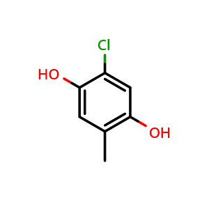 Chemical structure of 2-chloro-5-methylbenzene-1,4-diol , CAS 5465-62-3, AChemBlock X205664