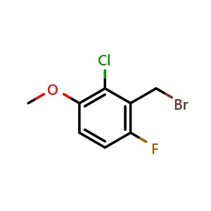 Chemical structure of 2-Chloro-6-fluoro-3-methoxybenzyl bromide , CAS 886499-54-3, AChemBlock X205671