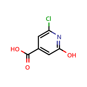 Chemical structure of 2-Chloro-6-hydroxyisonicotinic acid , CAS 6313-51-5, AChemBlock X205675