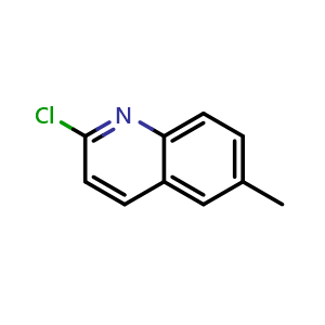 Chemical structure of 2-Chloro-6-methylquinoline , CAS 4295-11-8, AChemBlock X205678