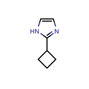 Chemical structure of 2-cyclobutyl-1H-imidazole , CAS 89943-00-0, AChemBlock X205698