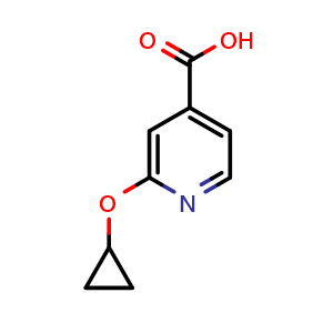 Chemical structure of 2-cyclopropoxyisonicotinic acid , CAS 1823917-52-7, AChemBlock X205702