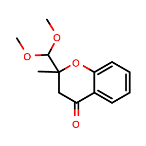 Chemical structure of 2-Dimethoxymethyl-2-methyl-4-Oxo-3,4-Dihydro-2H-1-Benzopyran , CAS 146575-56-6, AChemBlock X205708