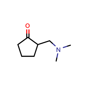 Chemical structure of 2-Dimethylaminomethyl-cyclopentanone , CAS 42746-87-2, AChemBlock X205709