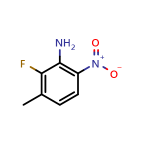Chemical structure of 2-fluoro-3-methyl-6-nitroaniline , CAS 1261676-68-9, AChemBlock X205733