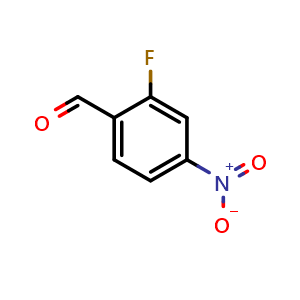 Chemical structure of 2-fluoro-4-nitrobenzaldehyde , CAS 157701-72-9, AChemBlock X205737