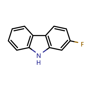 Chemical structure of 2-Fluoro-9H-carbazole , CAS 391-53-7, AChemBlock X205744