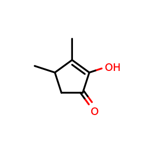 Chemical structure of 2-Hydroxy-3,4-dimethyl-2-cyclopenten-1-one , CAS 21835-00-7, AChemBlock X205760
