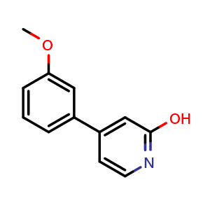 Chemical structure of 2-Hydroxy-4-(3-methoxyphenyl)pyridine , CAS 1261924-25-7, AChemBlock X205762