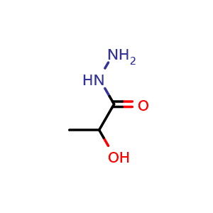 Chemical structure of 2-hydroxypropanehydrazide , CAS 2651-42-5, AChemBlock X205773